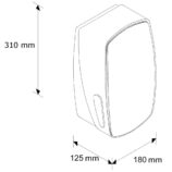 Pojemnik na papier toaletowy w listkach MERIDA MERCURY, pojemność do 450 szt., CZARNY