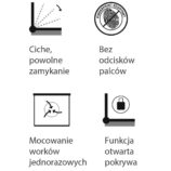 Kosz prostokątny CUBE, pojemność 50 l, stal matowa