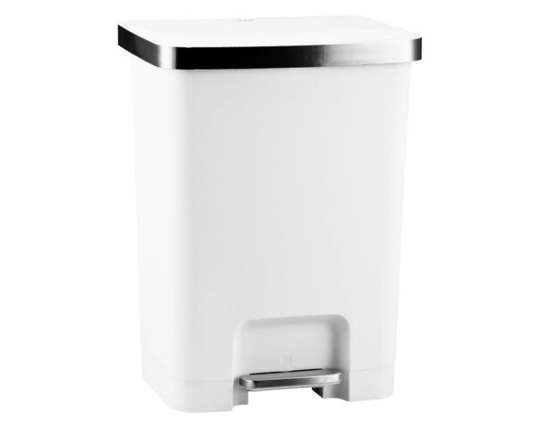 Kosz pedałowy HANA, pojemność 35 l, tworzywo sztuczne, biały