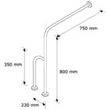 Poręcz podłogowa - ścienna, lewa