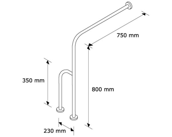 Poręcz podłogowa - ścienna, lewa Poręcz podłogowa - ścienna, lewa