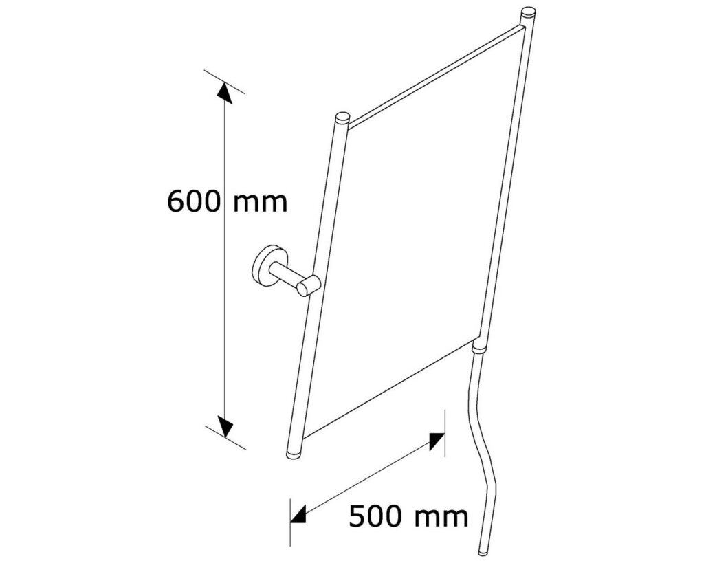 Lustro uchylne w oprawie chromowanej z uchwytem ułatwiającym regulację kąta nachylenia MERIDA STELLA, 50 x 60 cm