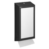 Pojemnik na ręczniki składane z lustrem ze stali SuperMirror „2w1" MERIDA STELLA SLIM BLACK LINE MEGA COMBO, czarny