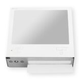 Pojemnik na ręczniki składane z bezdotykowym automatycznym dozownikiem mydła w pianie i z lustrem ze stali SuperMirror „3 w 1" MERIDA STELLA SLIM WHITE LINE COMBO, biały