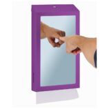 Pojemnik na ręczniki składane z lustrem ze stali SuperMirror „2w1" MERIDA STELLA SLIM VIOLET LINE MEGA COMBO, fioletowy