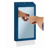 Pojemnik na ręczniki składane z lustrem ze stali SuperMirror „2w1" MERIDA STELLA SLIM BLUE LINE MEGA COMBO, niebieski