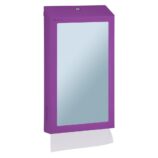 Pojemnik na ręczniki składane z lustrem ze stali SuperMirror „2w1" MERIDA STELLA SLIM VIOLET LINE MEGA COMBO, fioletowy