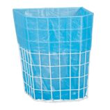 Kosz siatkowy wiszący o pojemności 22 l, wykonany z prętów powlekanych białym polietylenem