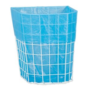 Kosz siatkowy wiszący o pojemności 22 l, wykonany z prętów powlekanych białym polietylenem