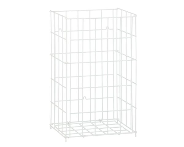 Kosz siatkowy stojący o poj. 47 l, wykonany z prętów powlekanych białym polietylenem Kosz siatkowy stojący o poj. 47 l, wykonany z prętów powlekanych białym polietylenem