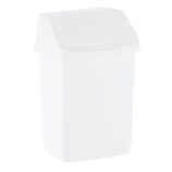 Kosz na odpady z uchylną pokrywą z tworzywa sztucznego o poj. 9 l , kolor BIAŁY