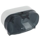 Pojemnik na dwie rolki papieru toaletowego bez gilzy MERIDA ONE, tworzywo ABS, biały