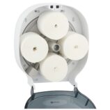 Pojemnik na cztery rolki papieru toaletowego bez gilzy MERIDA ONE, tworzywo ABS, biały