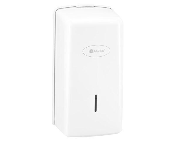 Pojemnik na papier toaletowy w listkach MERIDA ONE, pojemność do 450 szt., tworzywo ABS, biały Pojemnik na papier toaletowy w listkach MERIDA ONE, pojemność do 450 szt., tworzywo ABS, biały