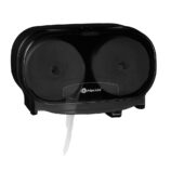 Pojemnik na dwie rolki papieru toaletowego bez gilzy MERIDA ONE, tworzywo ABS, czarny