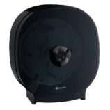 Pojemnik na cztery rolki papieru toaletowego bez gilzy MERIDA ONE czarny za 75 zł netto przy zakupie 2 kartonów papiery toaletowego MERIDA OPTIMUM POB301 (36 x 85 m = 3060 m, 12 240 listków)