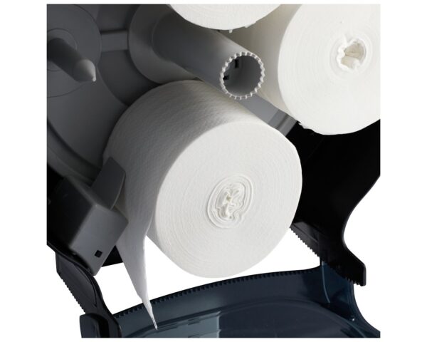 Pojemnik na cztery rolki papieru toaletowego bez gilzy MERIDA ONE, tworzywo ABS, czarny Pojemnik na cztery rolki papieru toaletowego bez gilzy MERIDA ONE, tworzywo ABS, czarny