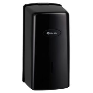 Pojemnik na papier toaletowy w listkach MERIDA ONE, pojemność do 450 szt., tworzywo ABS, czarny