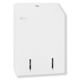 Pojemnik na papier toaletowy w listkach MERIDA STELLA WHITE LINE, pojemność do 900 szt., biały