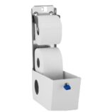 Pojemnik na dwie małe rolki papieru toaletowego MERIDA STELLA WHITE LINE, biały