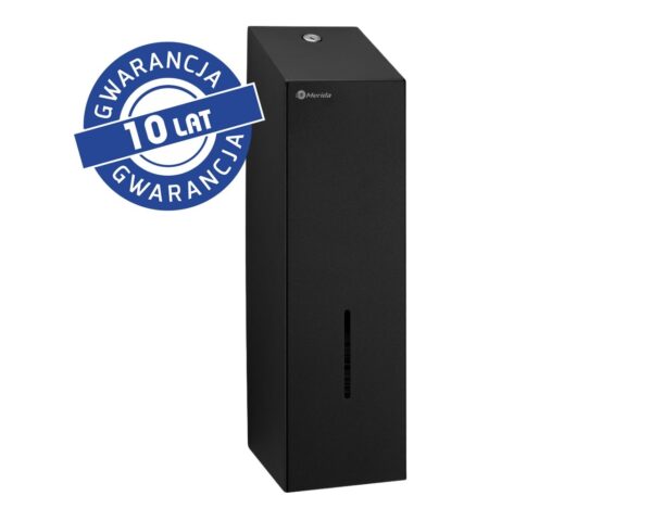 Pojemnik na papier toaletowy w listkach MERIDA STELLA BLACK LINE, pojemność do 675 szt., czarny