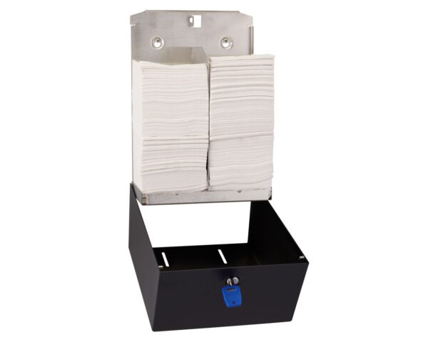 Pojemnik na papier toaletowy w listkach MERIDA STELLA BLACK LINE, pojemność do 900 szt., czarny Pojemnik na papier toaletowy w listkach MERIDA STELLA BLACK LINE, pojemność do 900 szt., czarny