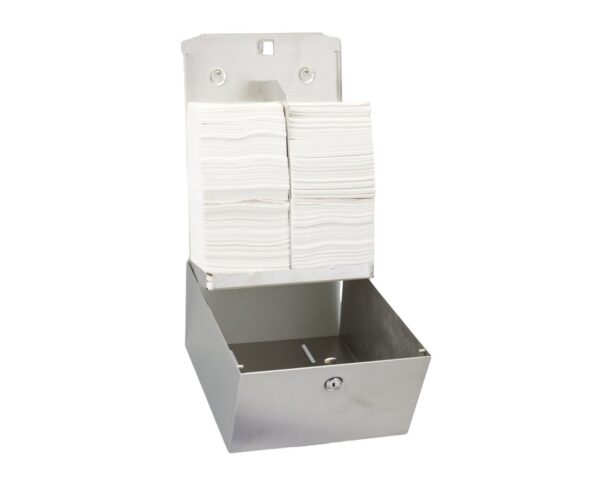 Pojemnik na papier toaletowy w listkach MERIDA STELLA, pojemność do 900 szt., stal matowa Pojemnik na papier toaletowy w listkach MERIDA STELLA, pojemność do 900 szt., stal matowa