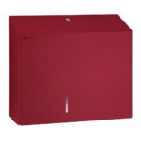 Pojemnik na papier toaletowy MERIDA STELLA DUO RED LINE z uchwytem na resztkę rolki papieru, średnica papieru do 20 cm, czerwony