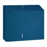 Pojemnik na papier toaletowy MERIDA STELLA DUO BLUE LINE z uchwytem na resztkę rolki papieru, średnica papieru do 20 cm, niebieski