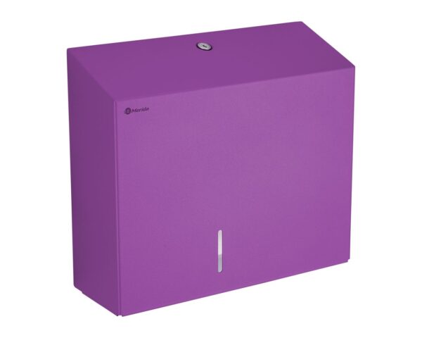 Pojemnik na papier toaletowy MERIDA STELLA DUO VIOLET LINE z uchwytem na resztkę rolki papieru, średnica papieru do 20 cm, fioletowy Pojemnik na papier toaletowy MERIDA STELLA DUO VIOLET LINE z uchwytem na resztkę rolki papieru, średnica papieru do 20 cm, fioletowy