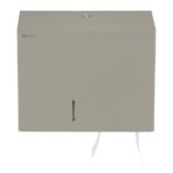 Pojemnik na papier toaletowy MERIDA STELLA DUO STONE GREY LINE z uchwytem na resztkę rolki papieru, średnica papieru do 20 cm, szary kamienny