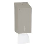 Pojemnik na papier toaletowy w listkach MERIDA STELLA STONE GREY LINE, pojemność do 450 szt., szary kamienny