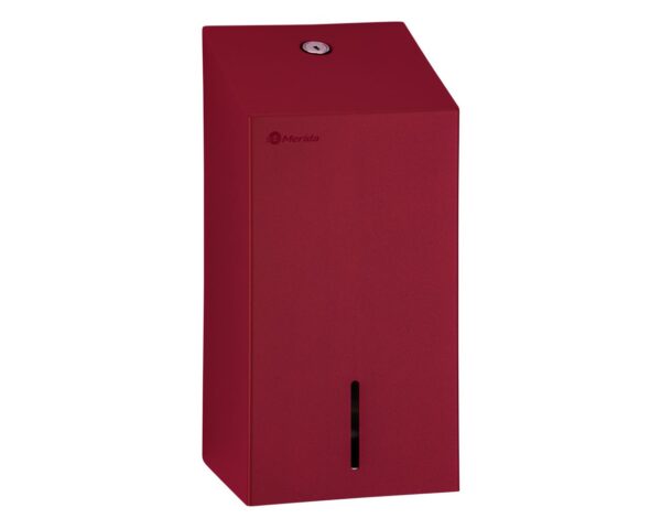 Pojemnik na papier toaletowy w listkach MERIDA STELLA RED LINE, pojemność do 450 szt., czerwony Pojemnik na papier toaletowy w listkach MERIDA STELLA RED LINE, pojemność do 450 szt., czerwony