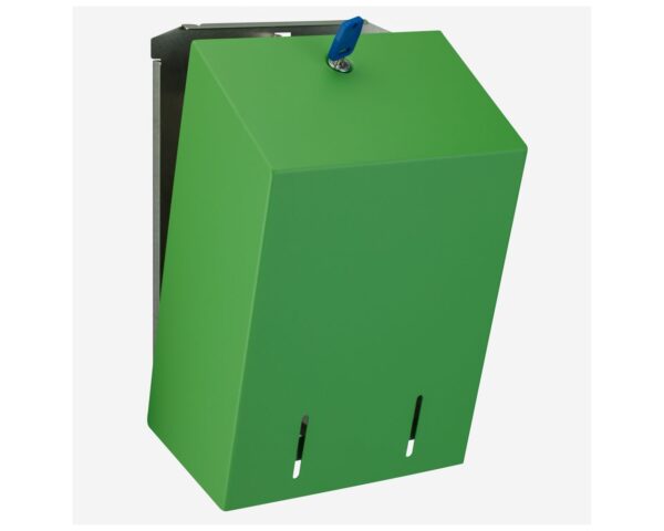 Pojemnik na papier toaletowy w listkach MERIDA STELLA GREEN LINE, pojemność do 900 szt., zielony Pojemnik na papier toaletowy w listkach MERIDA STELLA GREEN LINE, pojemność do 900 szt., zielony