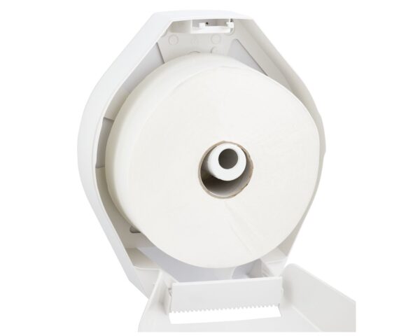 Pojemnik na papier toaletowy MERIDA TOP MAXI, tworzywo ABS, biały, okienko szare Pojemnik na papier toaletowy MERIDA TOP MAXI, tworzywo ABS, biały, okienko szare