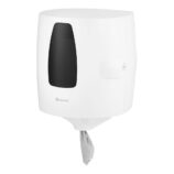 Pojemnik na ręczniki w rolach w systemie listkowym MERIDA ONE CENTER PULL, tworzywo ABS, biały