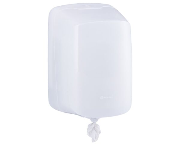 Pojemnik na ręczniki papierowe w roli w systemie listkowym MERIDA HARMONY CENTER PULL, tworzywo, biały transparentny Pojemnik na ręczniki papierowe w roli w systemie listkowym MERIDA HARMONY CENTER PULL, tworzywo, biały transparentny