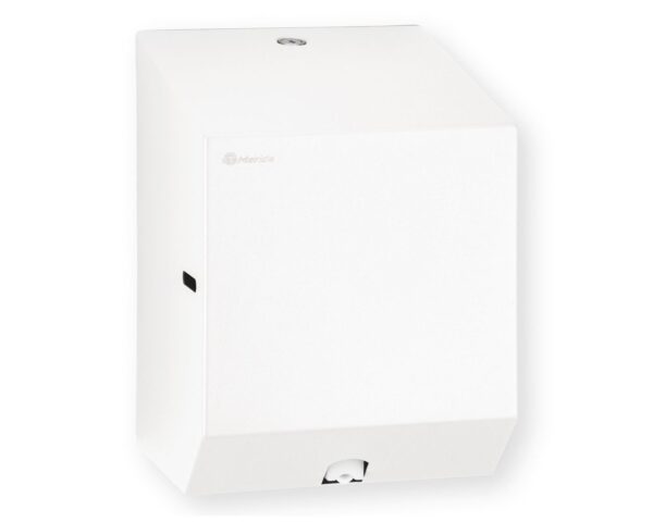 Pojemnik na ręczniki papierowe w rolach lub papier toaletowy w systemie listkowym MERIDA STELLA WHITE LINE MINI, biały Pojemnik na ręczniki papierowe w rolach lub papier toaletowy w systemie listkowym MERIDA STELLA WHITE LINE MINI, biały