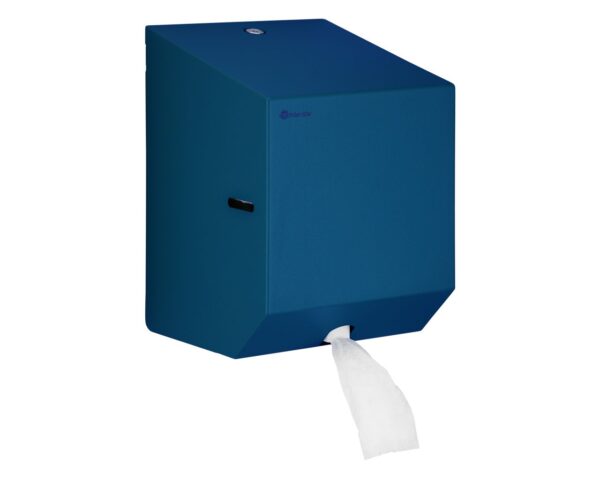 Pojemnik na ręczniki papierowe w rolach lub papier toaletowy w systemie listkowym MERIDA STELLA BLUE LINE MINI, niebieski Pojemnik na ręczniki papierowe w rolach lub papier toaletowy w systemie listkowym MERIDA STELLA BLUE LINE MINI, niebieski
