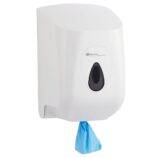 Pojemnik na ręczniki papierowe w rolach MERIDA TOP MAXI, tworzywo ABS, biały, okienko szare