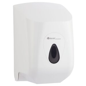 Pojemnik na ręczniki papierowe w rolach MERIDA TOP MAXI, tworzywo ABS, biały, okienko szare