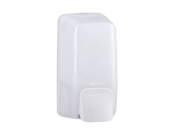 Dozownik mydła w płynie MERIDA HARMONY MINI, pojemność zbiornika 500 ml, tworzywo, biały transparentny Dozownik mydła w płynie MERIDA HARMONY MINI, pojemność zbiornika 500 ml, tworzywo, biały transparentny