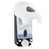 Dozownik mydła w pianie MERIDA TOP MAXI na jednorazowe wkłady 700 g, tworzywo ABS, biały, okienko niebieskie