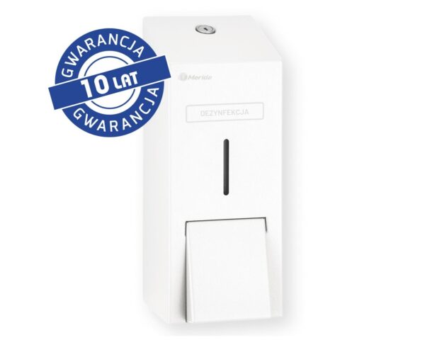 Dozownik płynu dezynfekcyjnego w sprayu MERIDA STELLA WHITE LINE, pojemność wkładów 1000 ml , biały Dozownik płynu dezynfekcyjnego w sprayu MERIDA STELLA WHITE LINE, pojemność wkładów 1000 ml , biały
