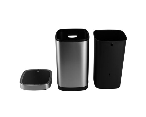 Kosz automatyczny SENSOR - EKO SMART X, bezdotykowy, kwadratowy, szeroki, ładowany przez USB bateria LI-ION, stal matowa z powłoką AFP, 30l Kosz automatyczny SENSOR - EKO SMART X, bezdotykowy, kwadratowy, szeroki, ładowany przez USB bateria LI-ION, stal matowa z powłoką AFP, 30l