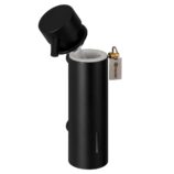 Dozownik mydła w płynie mocowany do ściany MERIDA STELLA BLACK LINE, pojemność zbiornika 300 ml, czarny
