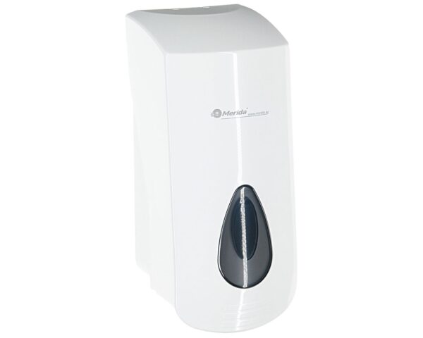 Dozownik pasty do mycia rąk MERIDA TOP MEGA, pojemność zbiornika 2000 ml, tworzywo ABS, biały, okienko szare Dozownik pasty do mycia rąk MERIDA TOP MEGA, pojemność zbiornika 2000 ml, tworzywo ABS, biały, okienko szare