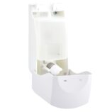 Dozownik mydła w płynie MERIDA TOP MINI, pojemność zbiornika 400 ml, tworzywo ABS, biały, okienko niebieskie