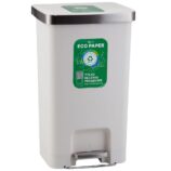 Kosz pedałowy MERIDA ECO PAPER, pojemność 50 l, tworzywo sztuczne, biały