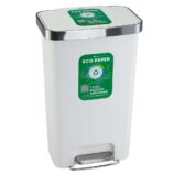 Kosz pedałowy MERIDA ECO PAPER, pojemność 50 l, tworzywo sztuczne, biały